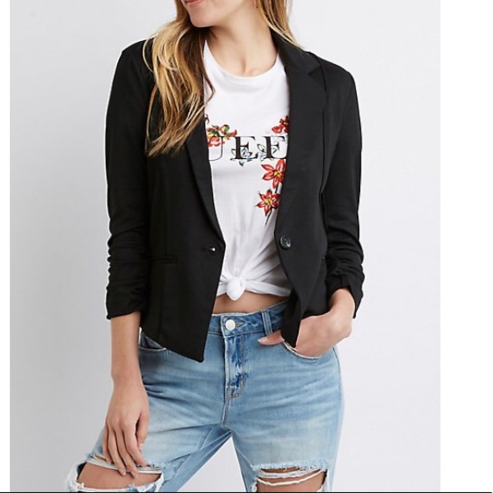 Laundry by Shelli Segal Cropped 1-button Blazer